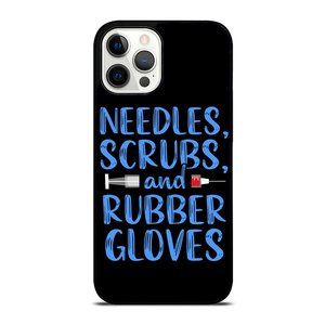 Chic Black Phone Case with Blue Medical Design